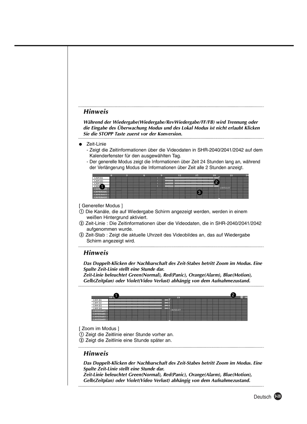 Samsung SHR-2080P manual Hinweis 