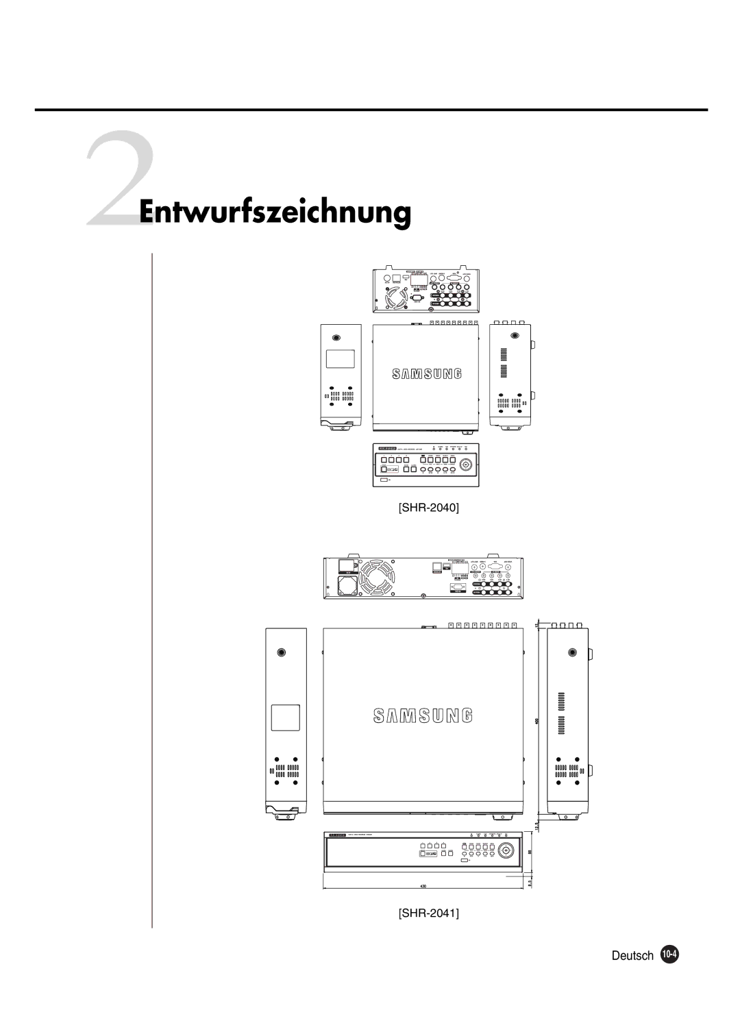 Samsung SHR-2080P manual 2Entwurfszeichnung, SHR-2040 SHR-2041 