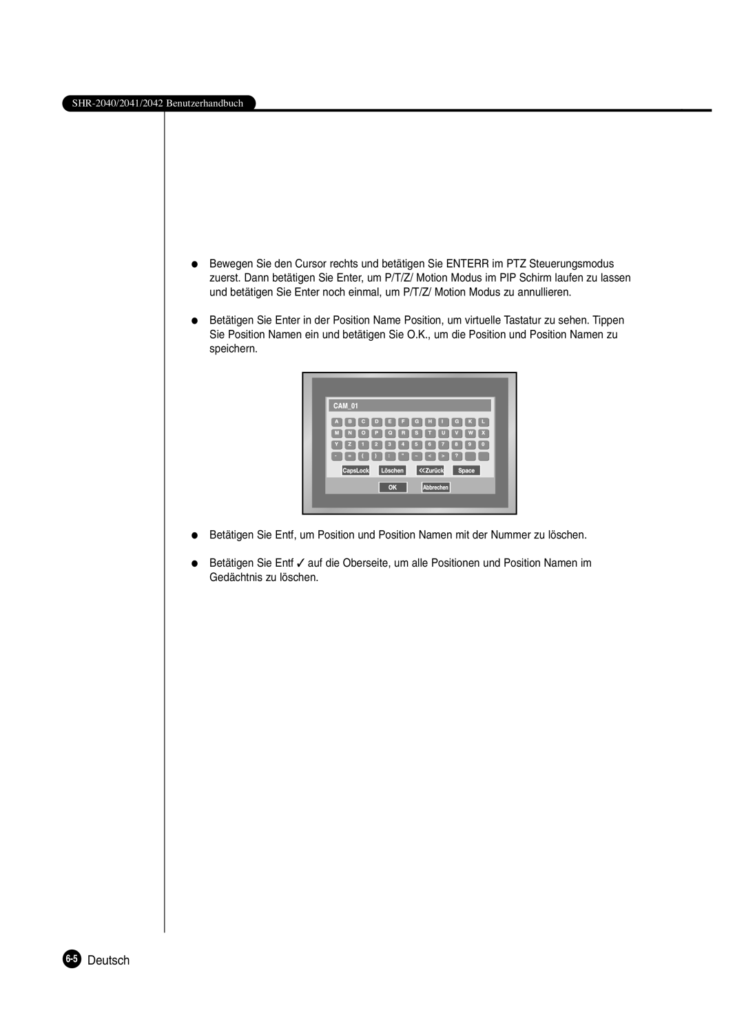 Samsung SHR-2080P manual 5Deutsch 