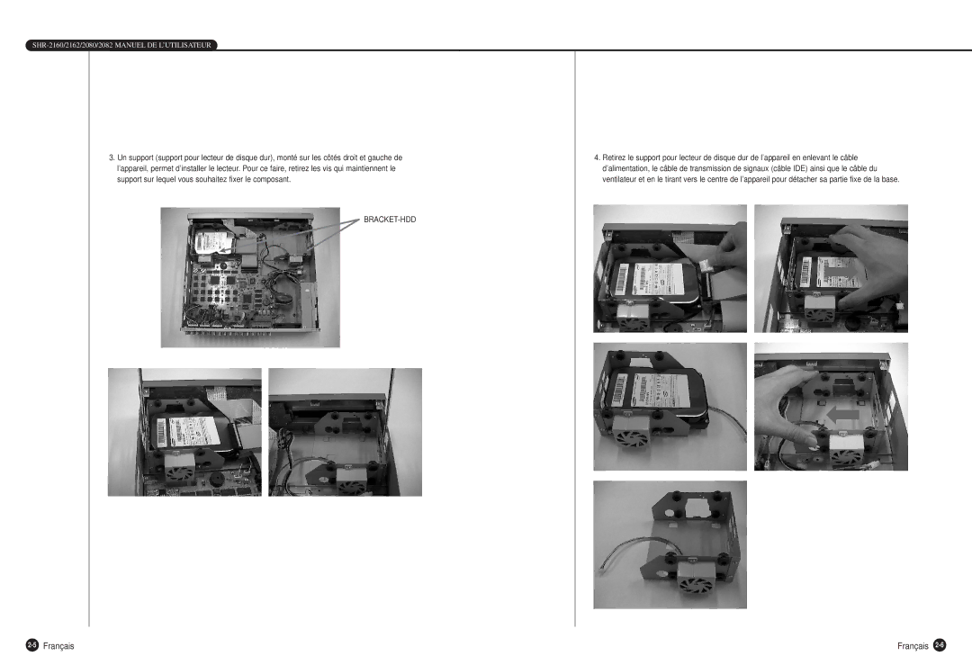 Samsung SHR-2082P500, SHR-2160P, SHR-2080P, SHR-2162P750, SHR-2162P500 manual Bracket-Hdd 