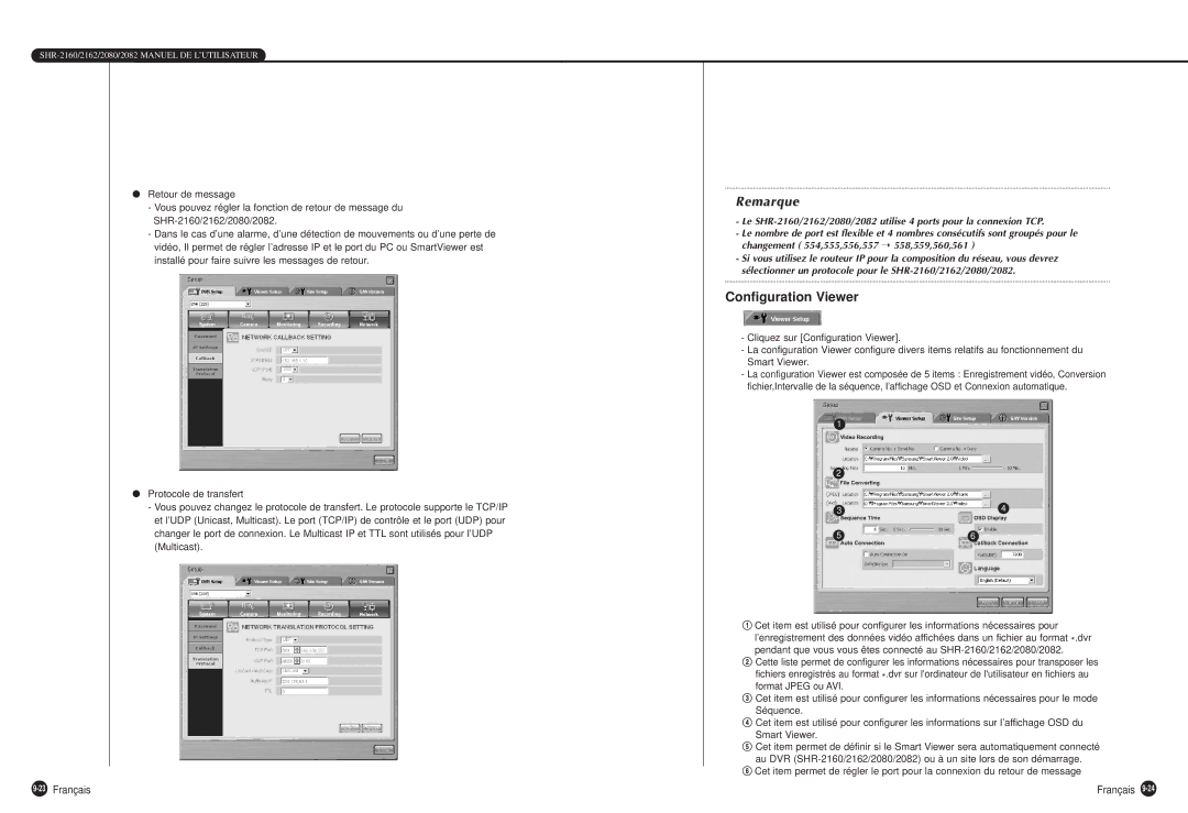 Samsung SHR-2160P, SHR-2080P, SHR-2162P750, SHR-2082P500, SHR-2162P500 manual Configuration Viewer, 23Français 