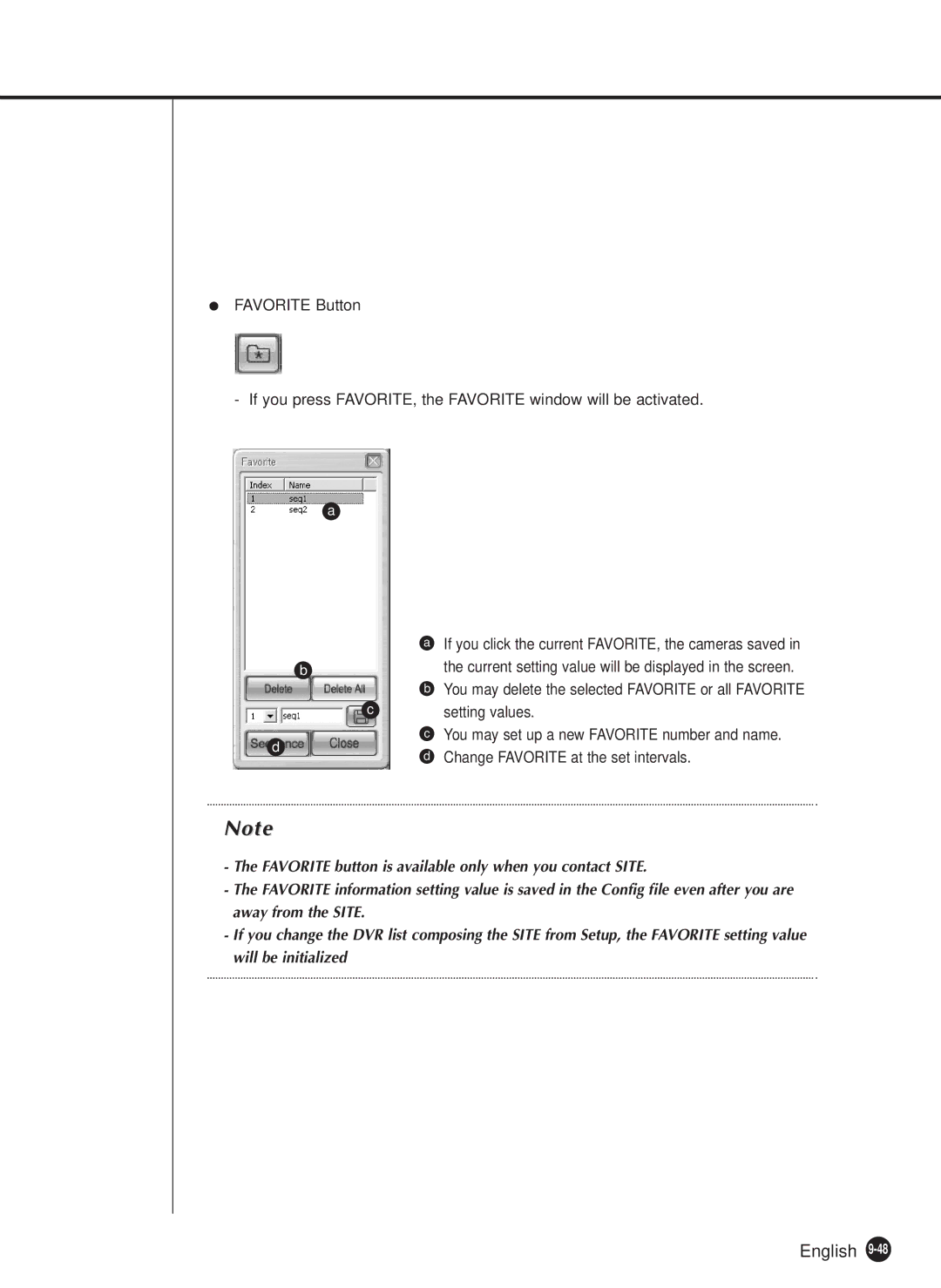 Samsung SHR-2162P750, SHR-2160P, SHR-2082P500, SHR-2162P500, SHR-2080P/XEC manual Change Favorite at the set intervals 