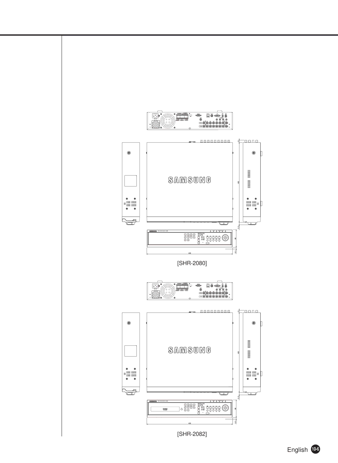 Samsung SHR-2162P750, SHR-2082P500, SHR-2162P500, SHR-2080P/XEC, SHR-2160P/XEC, SHR-2160P/TRK SHR-2080 SHR-2082 