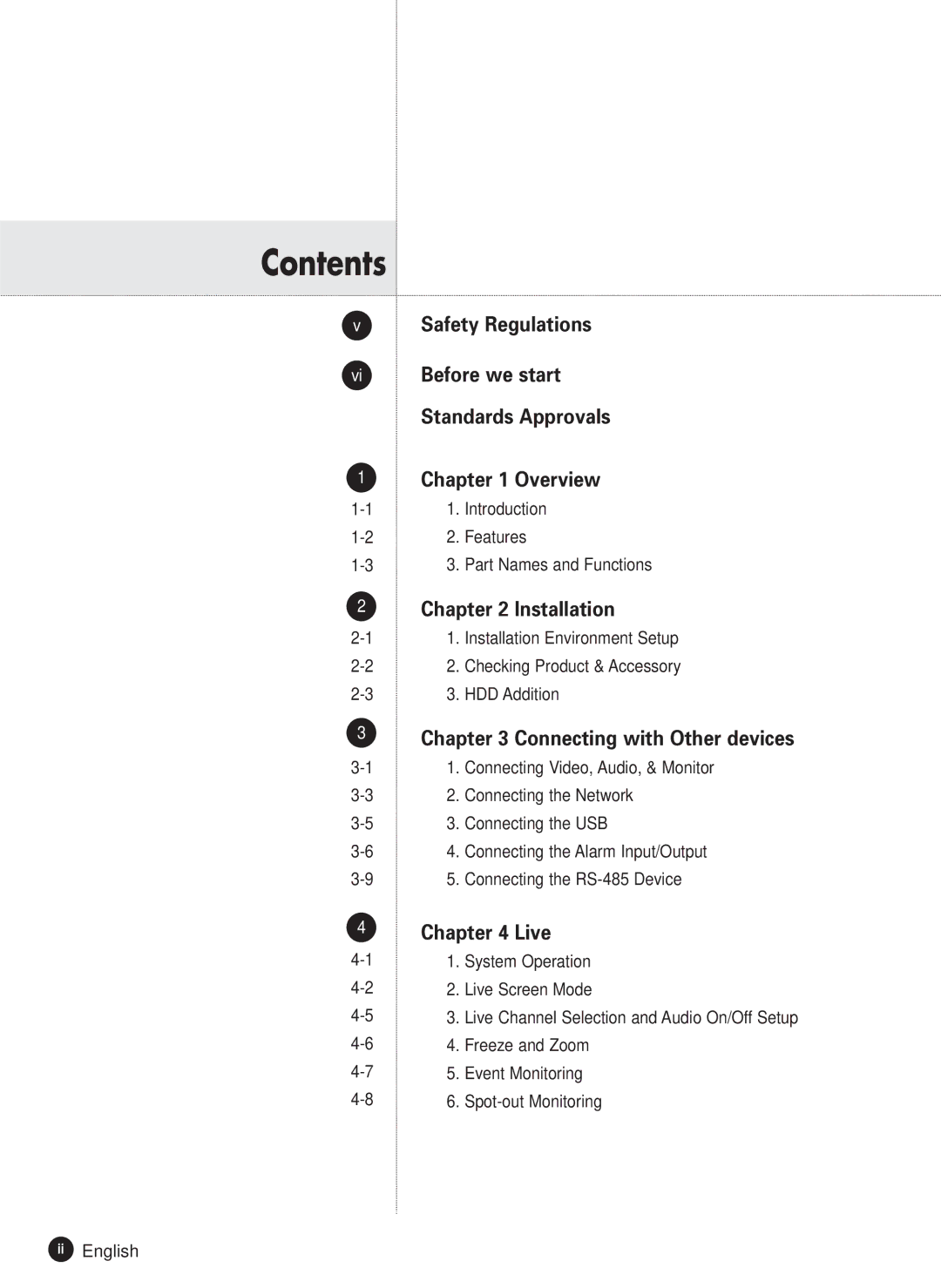 Samsung SHR-2162P750, SHR-2082P500, SHR-2162P500, SHR-2080P/XEC, SHR-2160P/XEC, SHR-2160P/TRK manual Contents 