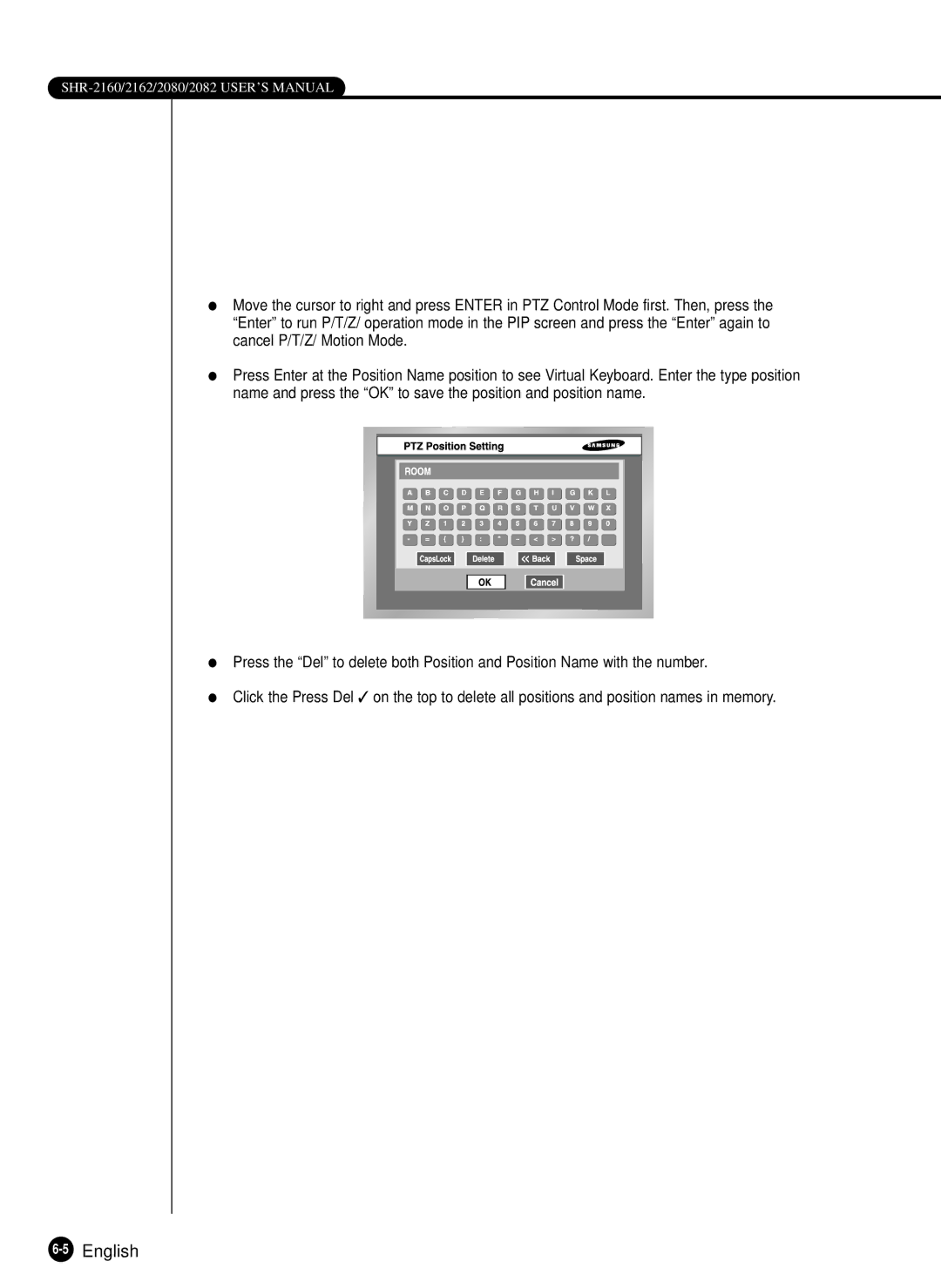 Samsung SHR-2162P750, SHR-2082P500, SHR-2162P500, SHR-2080P/XEC, SHR-2160P/XEC, SHR-2160P/TRK manual 5English 