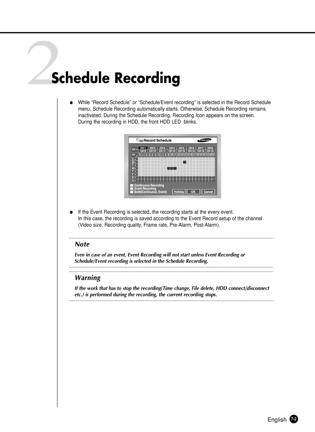 Samsung SHR-2160P/TRK, SHR-2162P750, SHR-2082P500, SHR-2162P500, SHR-2080P/XEC, SHR-2160P/XEC 2Schedule Recording 