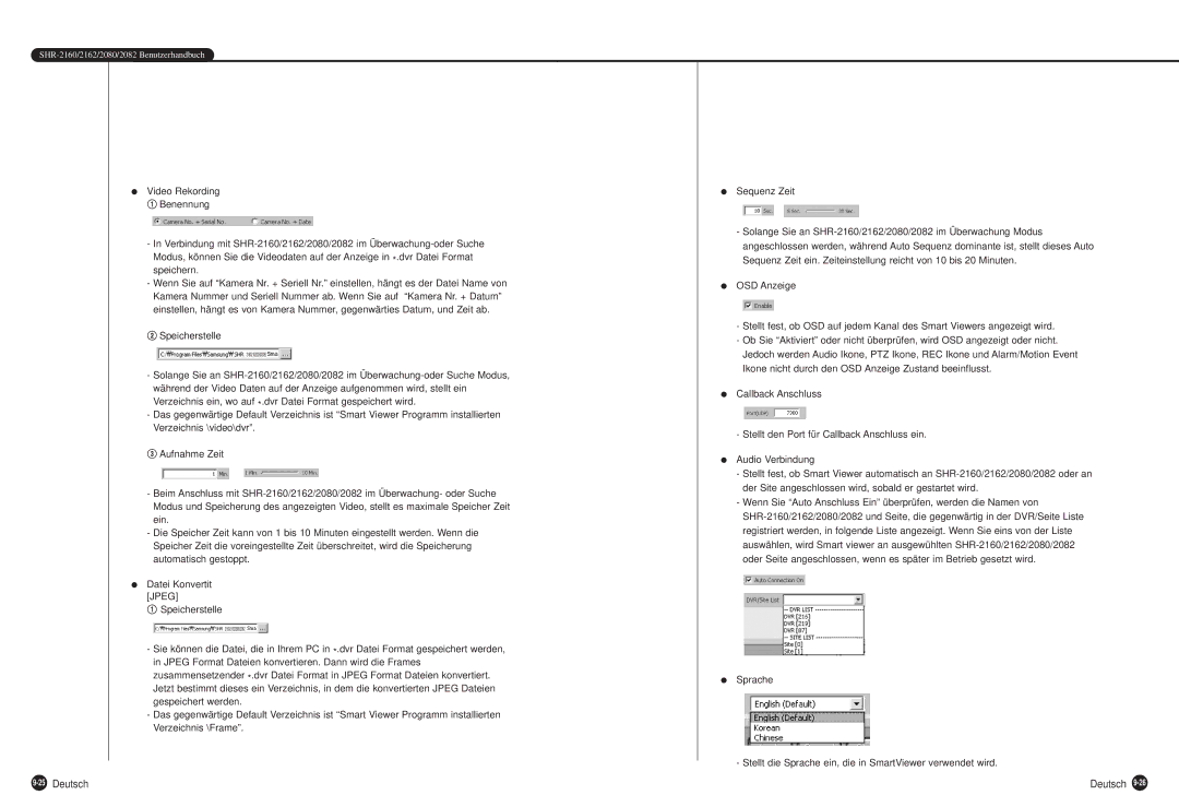 Samsung SHR-2082P, SHR-2162P, SHR-2160P, SHR-2080P manual 2160/2162/2080/2082 