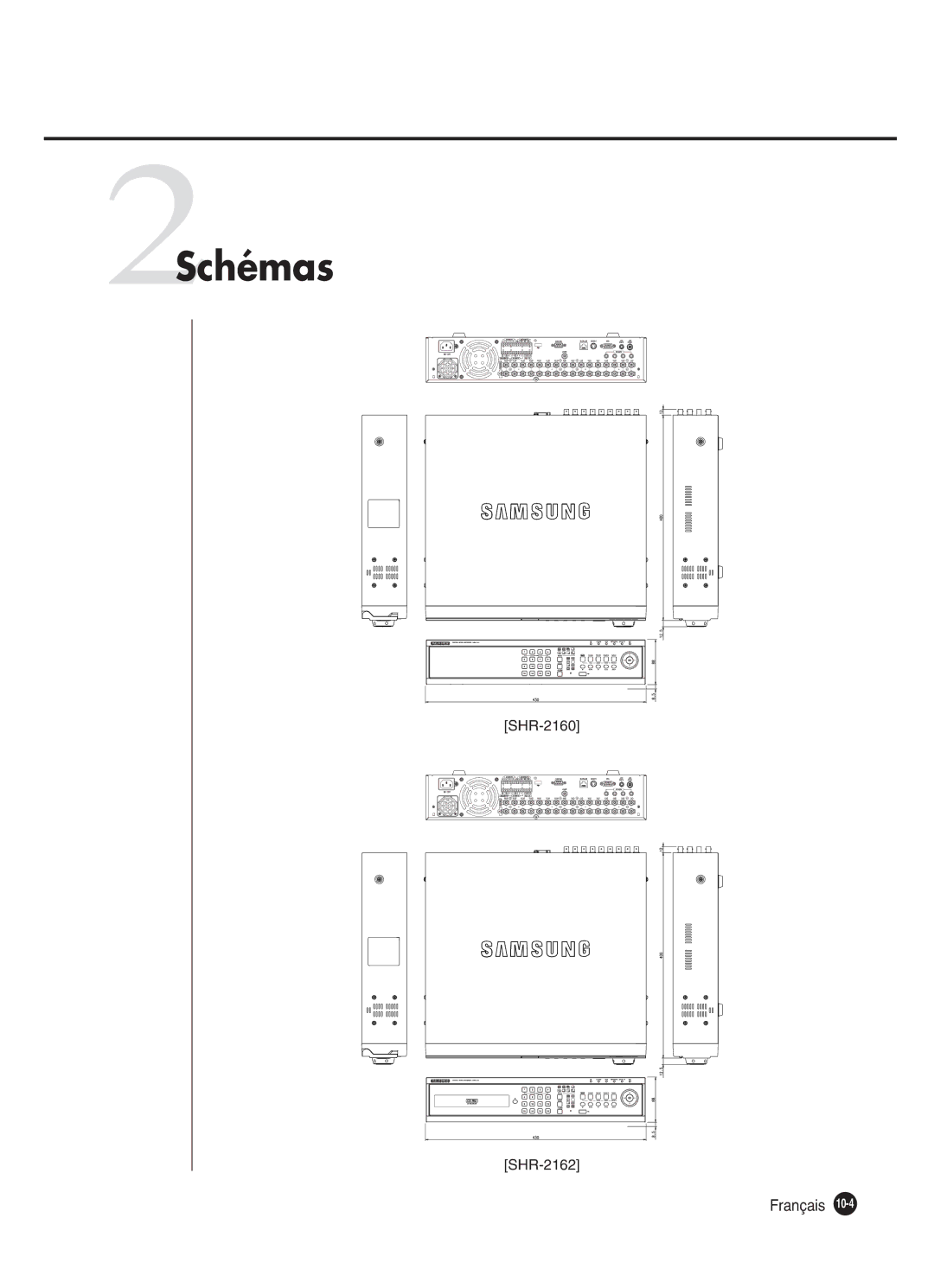 Samsung SHR-2080P250, SHR-2082P250, SHR-2160P250, SHR-2162P250 manual 2Schémas, SHR-2160 SHR-2162 