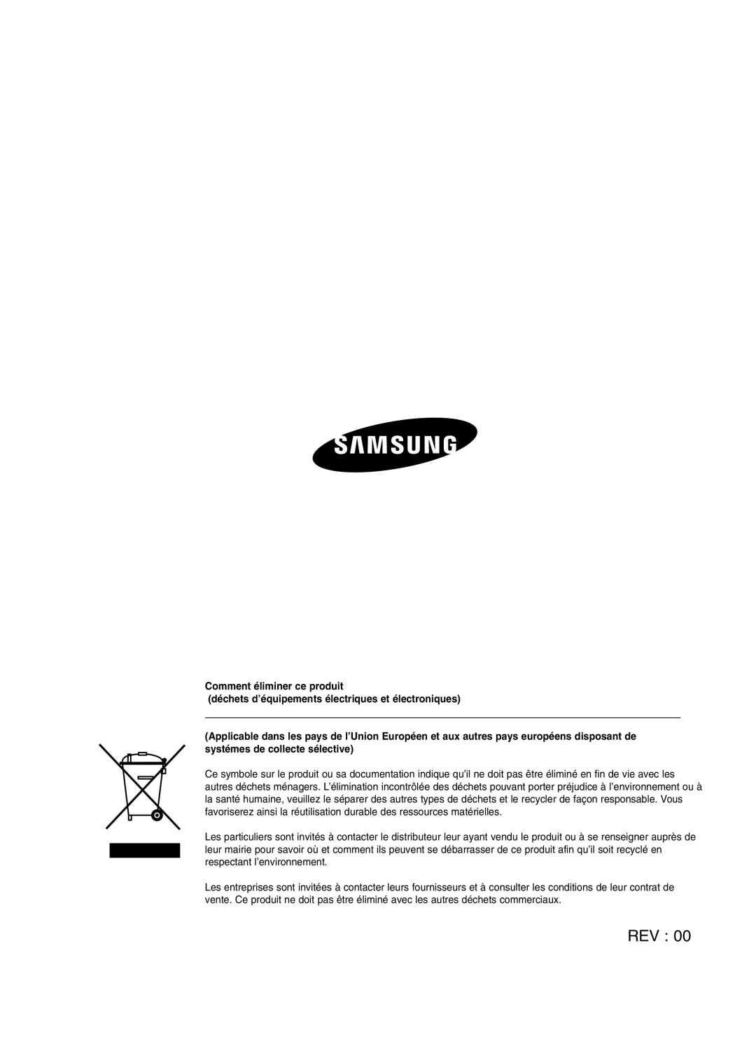 Samsung SHR-2080P250, SHR-2082P250, SHR-2160P250, SHR-2162P250 manual Rev 