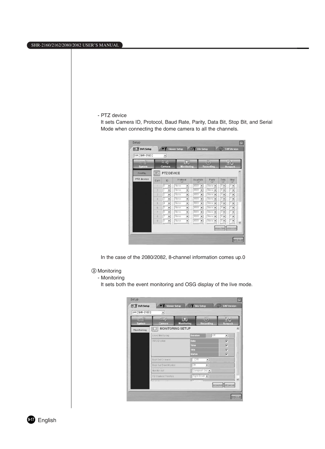 Samsung SHR-2080P2/XEC, SHR-2082P250, SHR-2080P250, SHR-2160P250, SHR-2162P250, SHR-2160P2/XEC, SHR-2160P/XEC 17English 