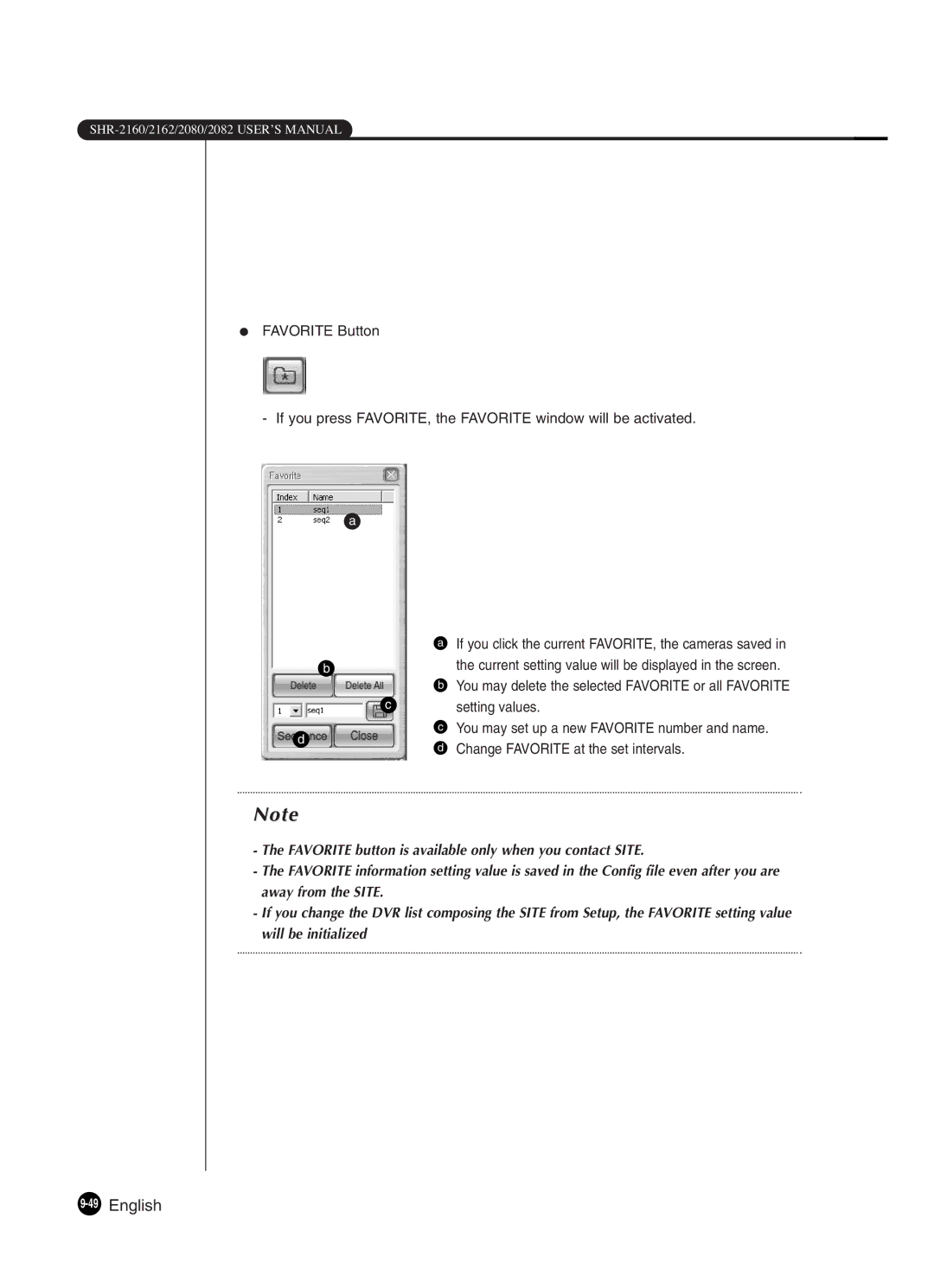 Samsung SHR-2160P250, SHR-2082P250, SHR-2080P250, SHR-2162P250, SHR-2160P2/XEC, SHR-2160P/XEC, SHR-2080P2/XEC manual 49English 