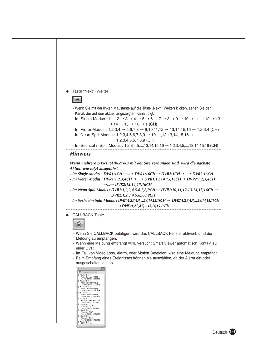 Samsung SHR-2080P250, SHR-2082P250, SHR-2160P250, SHR-2162P250 manual Deutsch 