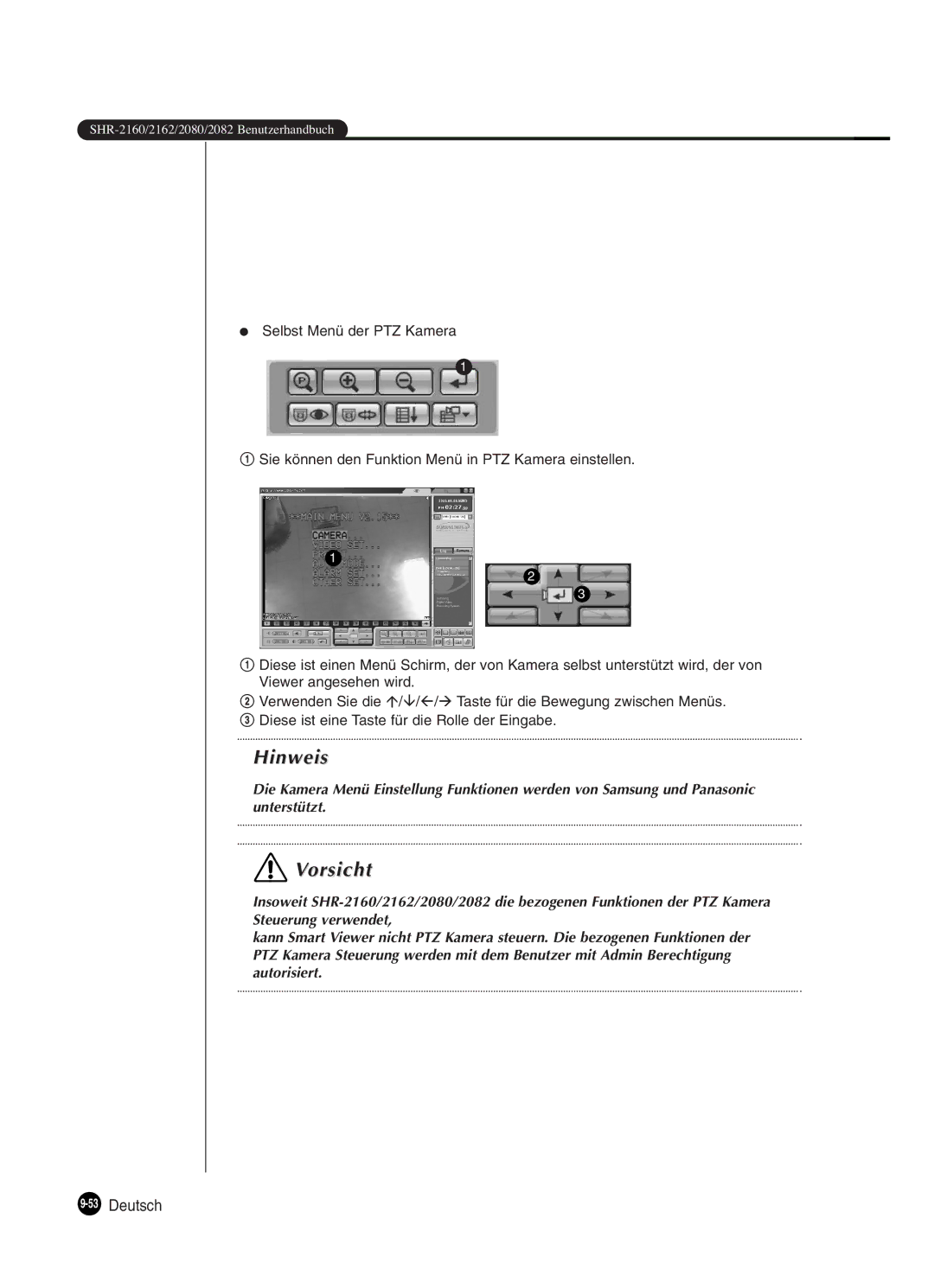 Samsung SHR-2082P250, SHR-2080P250, SHR-2160P250, SHR-2162P250 manual 53Deutsch 