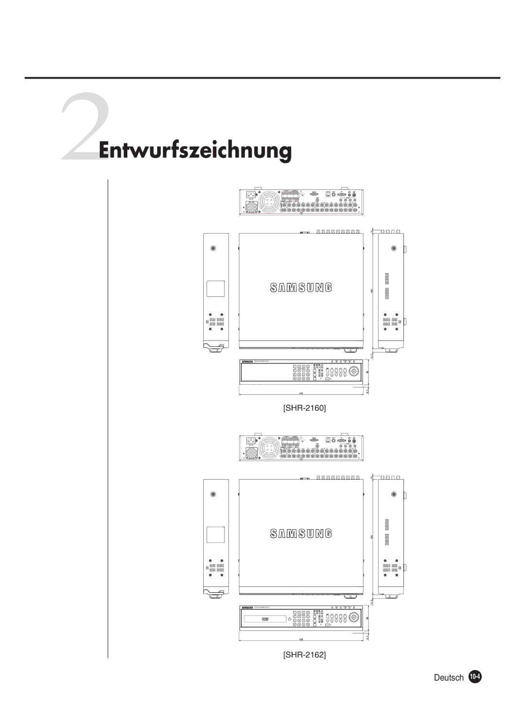 Samsung SHR-2080P250, SHR-2082P250, SHR-2160P250, SHR-2162P250 manual 2Entwurfszeichnung 