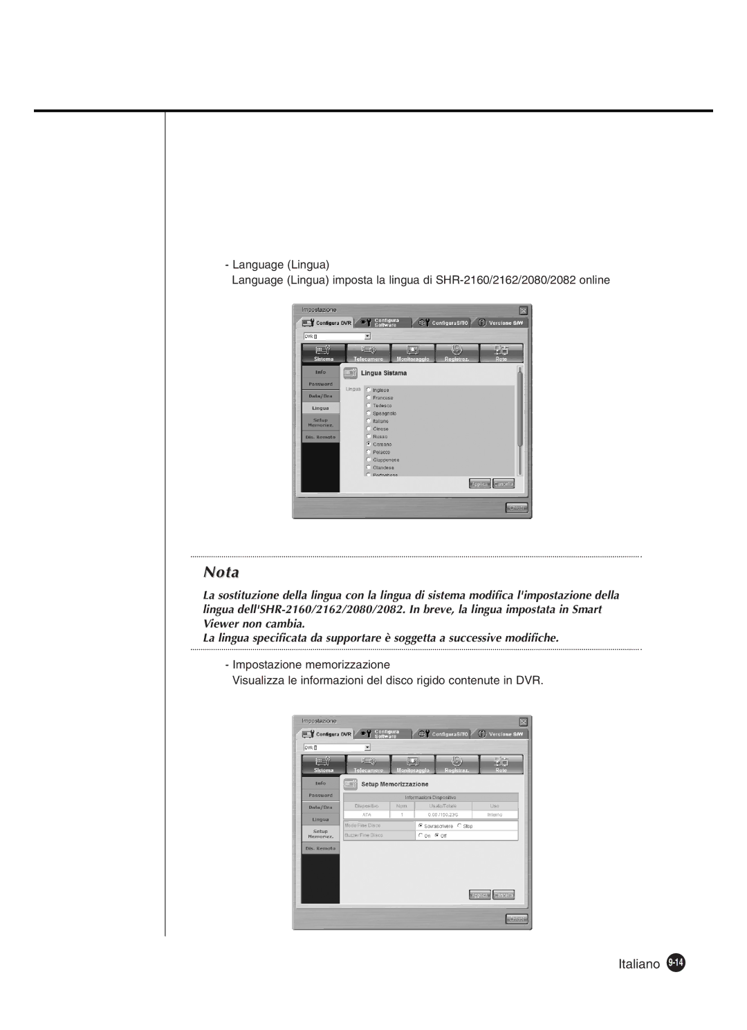 Samsung SHR-2162P250, SHR-2082P250, SHR-2080P250, SHR-2160P250 manual Nota 