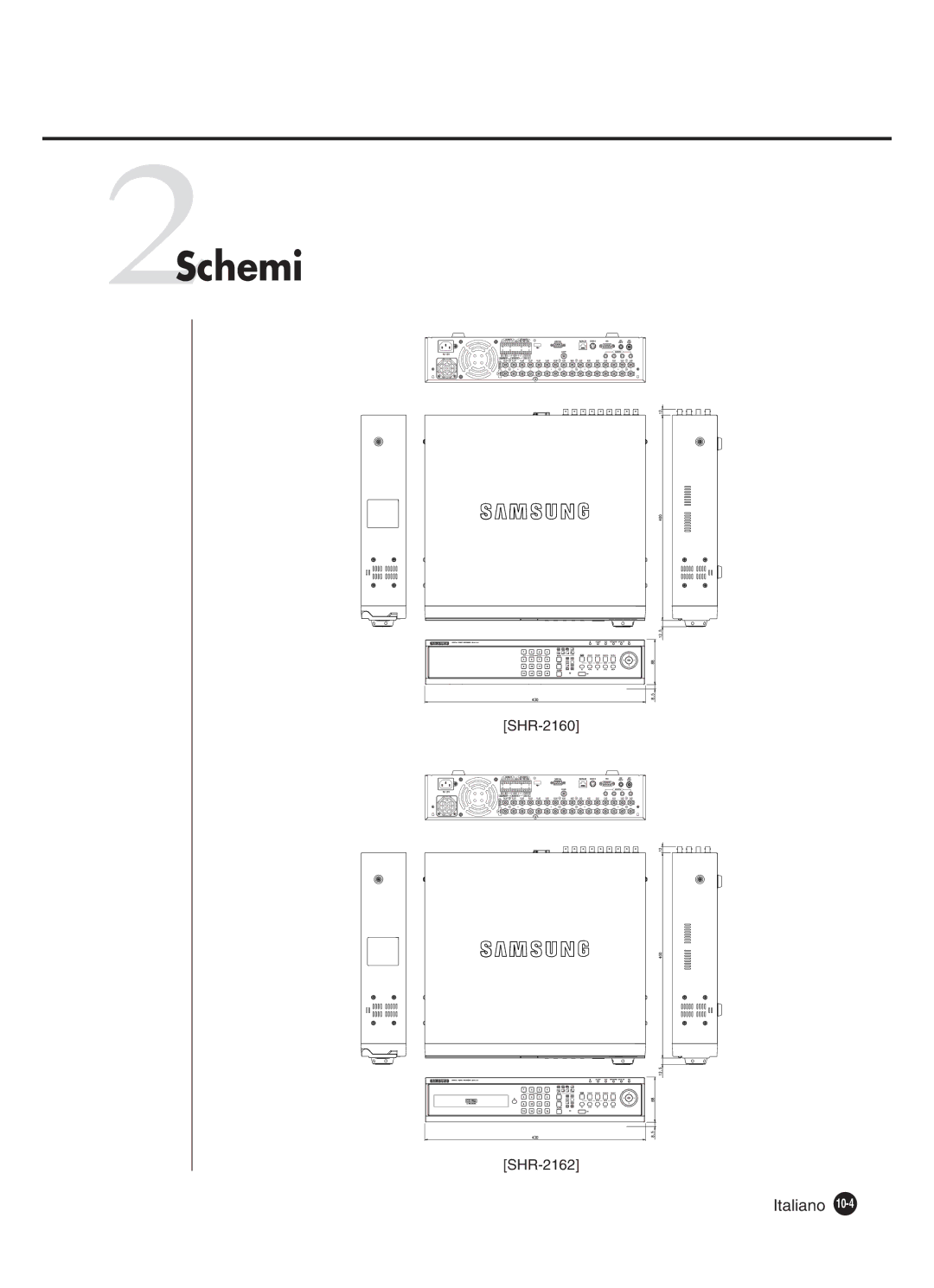 Samsung SHR-2080P250, SHR-2082P250, SHR-2160P250, SHR-2162P250 manual 2Schemi, SHR-2160 SHR-2162 