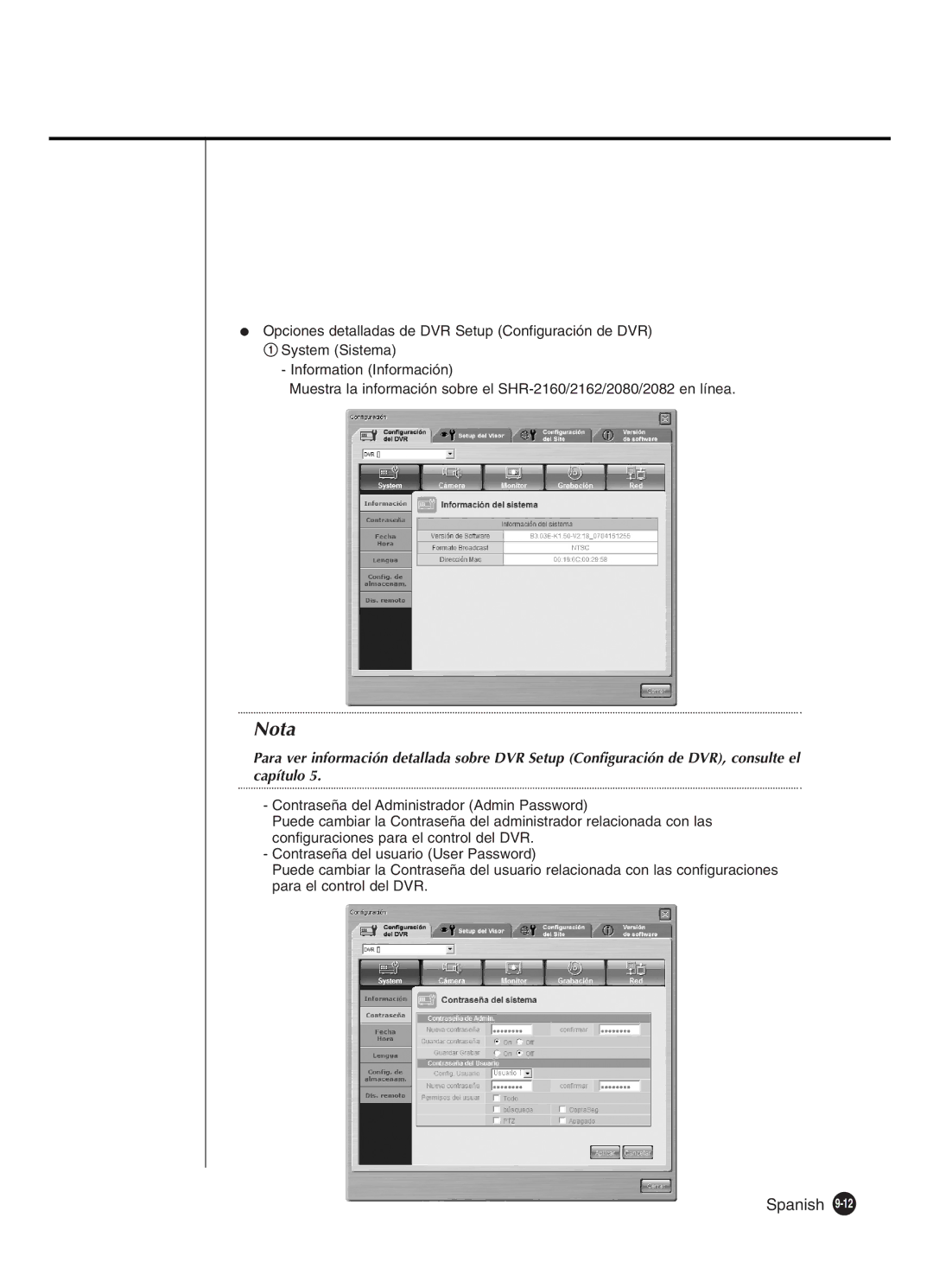 Samsung SHR-2080P2/XEC, SHR-2162P, SHR-2160P2/XEC, SHR-2160P/XEC manual Nota 