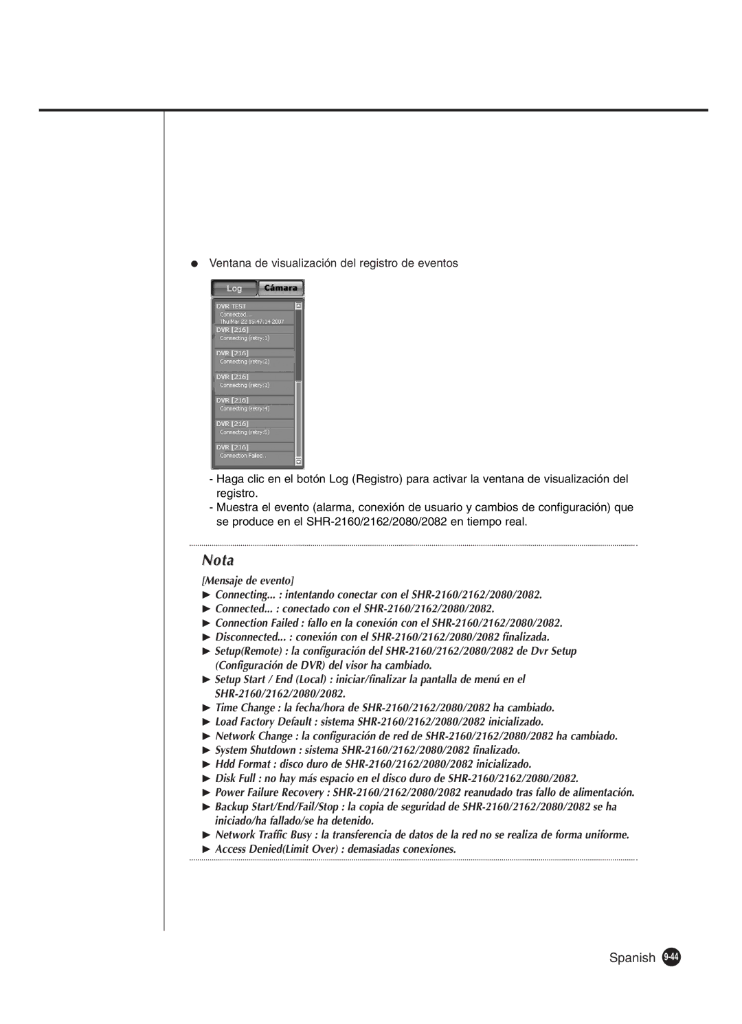 Samsung SHR-2162P, SHR-2160P2/XEC, SHR-2160P/XEC, SHR-2080P2/XEC manual  Access DeniedLimit Over demasiadas conexiones 