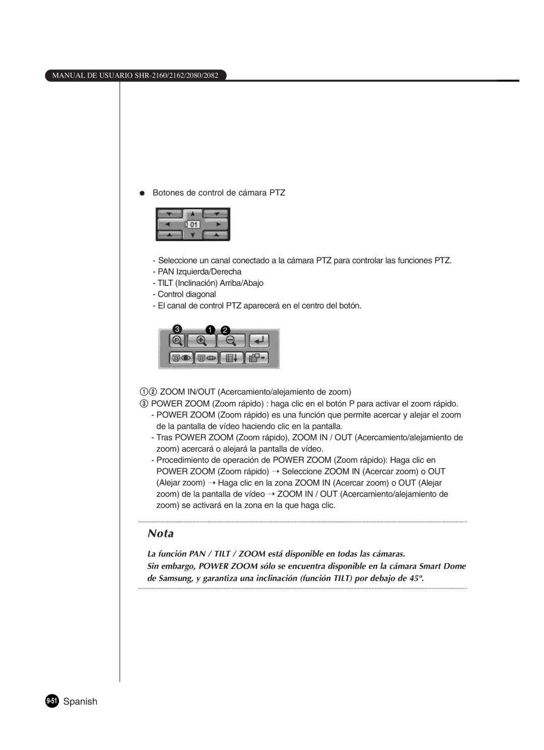 Samsung SHR-2160P/XEC, SHR-2162P, SHR-2160P2/XEC, SHR-2080P2/XEC manual 51Spanish 