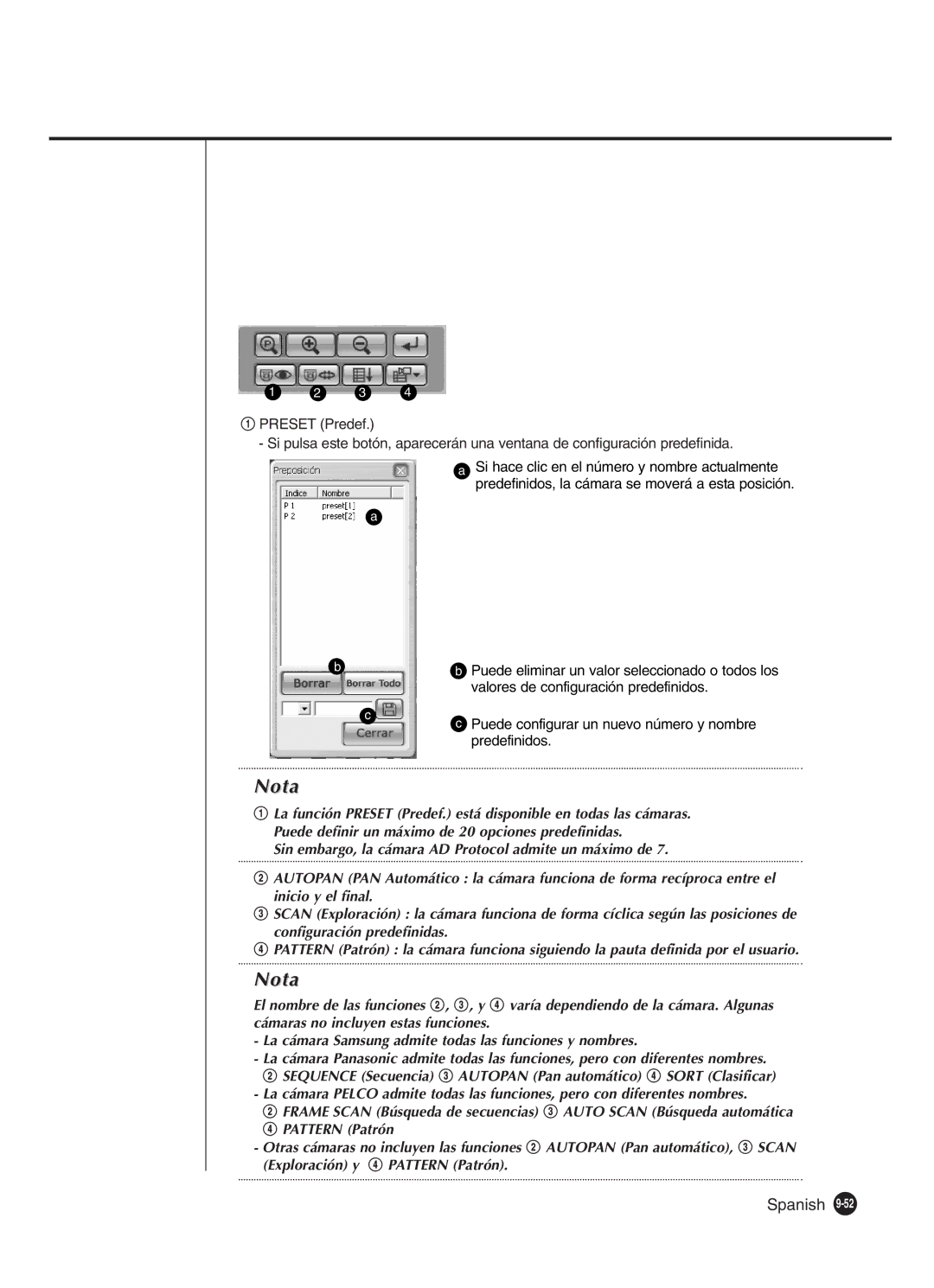 Samsung SHR-2080P2/XEC, SHR-2162P, SHR-2160P2/XEC, SHR-2160P/XEC manual Valores de configuración predefinidos 