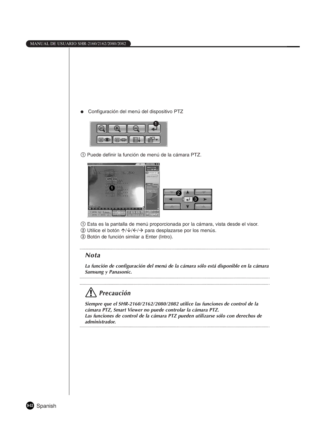 Samsung SHR-2162P, SHR-2160P2/XEC, SHR-2160P/XEC, SHR-2080P2/XEC manual 53Spanish 