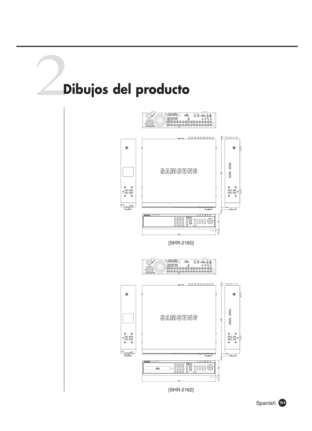 Samsung SHR-2160P/XEC, SHR-2162P, SHR-2160P2/XEC, SHR-2080P2/XEC manual 2Dibujos del producto, SHR-2160 SHR-2162 