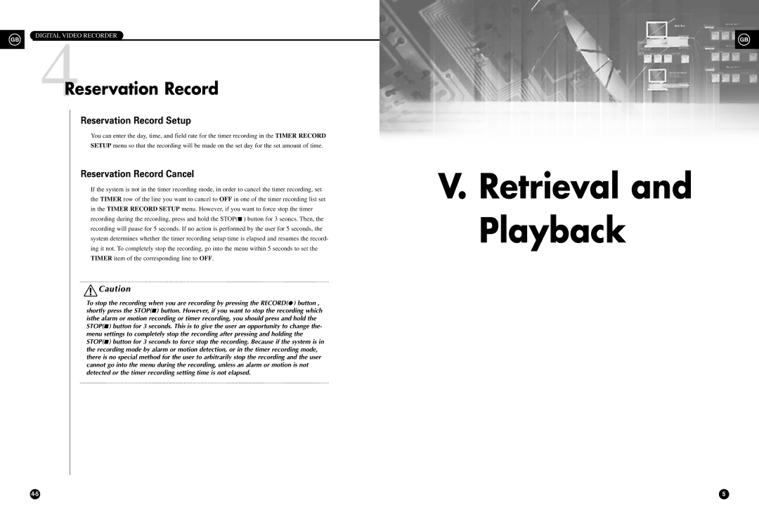 Samsung SHR-3010 user manual 4Reservation Record, Reservation Record Setup, Reservation Record Cancel 