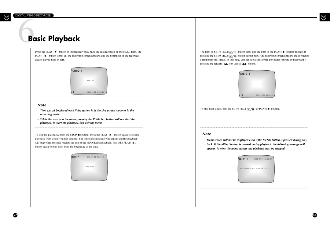 Samsung SHR-3010 user manual 6Basic Playback 