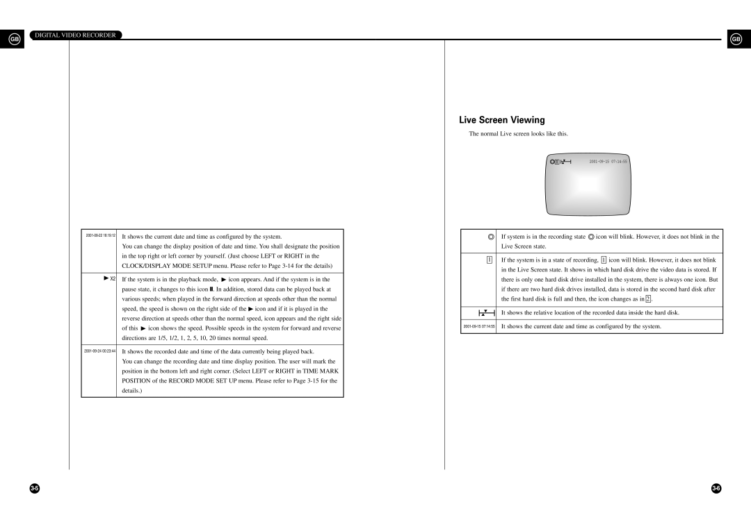 Samsung SHR-3010P manual Live Screen Viewing 