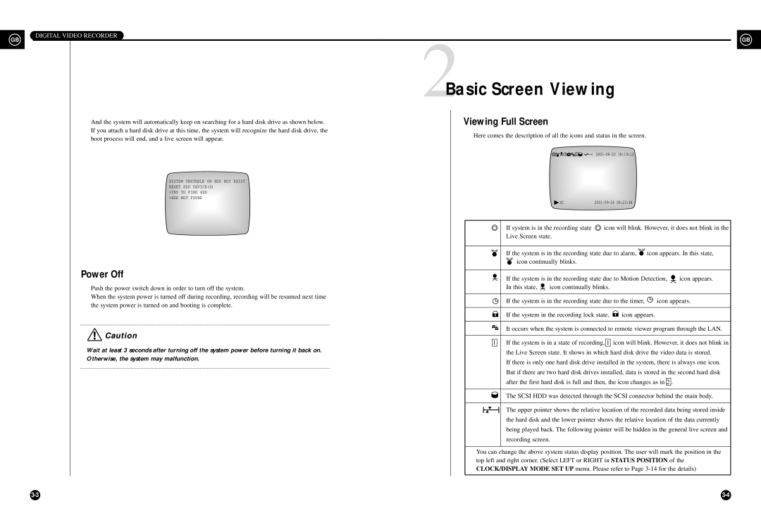 Samsung SHR-3010P/RUS manual 2Basic Screen Viewing, Power Off 