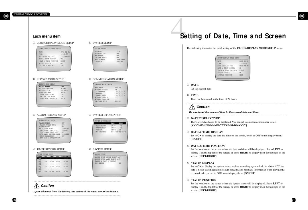 Samsung SHR-3010P/RUS manual Each menu item 