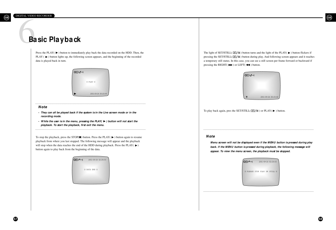 Samsung SHR-3010P/RUS manual 6Basic Playback 