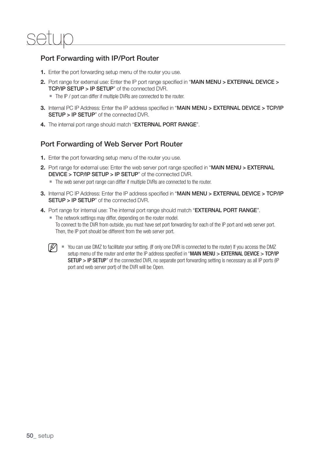 Samsung SHR-3040P manual Port Forwarding with IP/Port Router, Port Forwarding of Web Server Port Router 