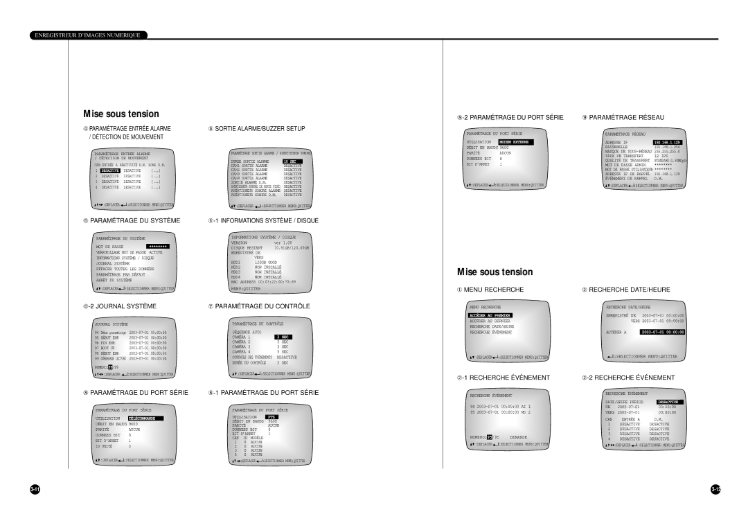 Samsung SHR-4040P manual ➅ Paramé Trage DU Systè ME 