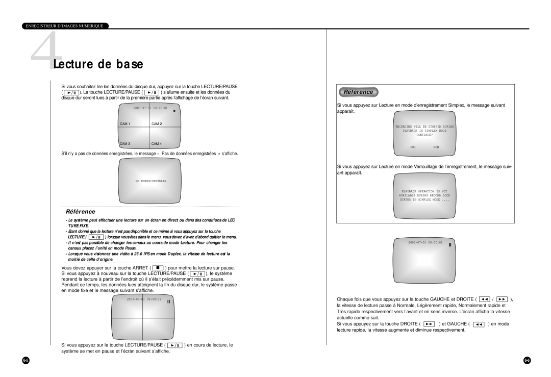 Samsung SHR-4040P manual 4Lecture de base 