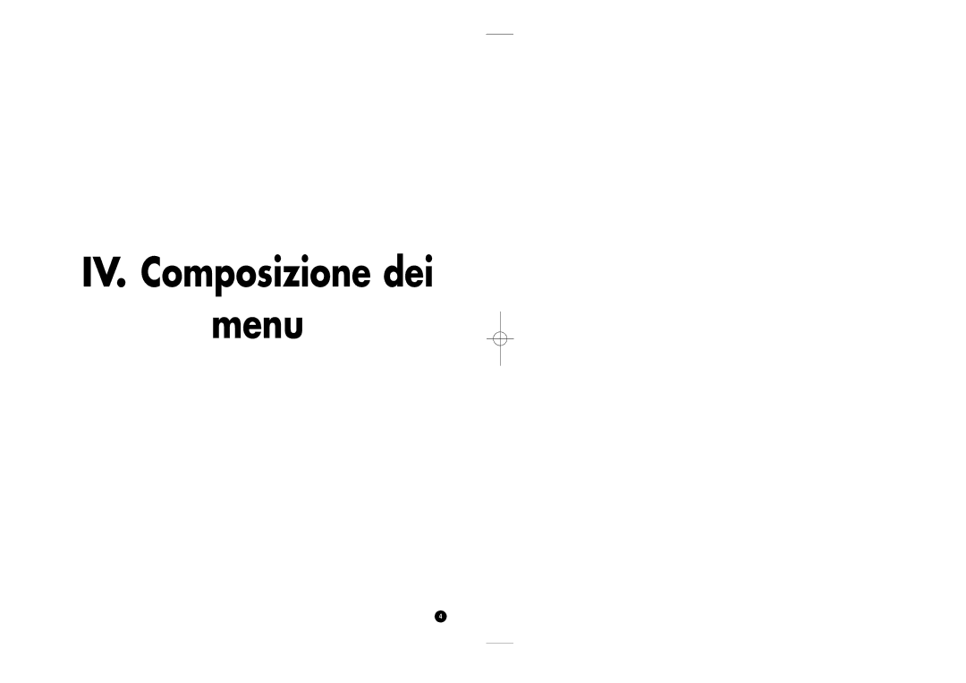 Samsung SHR-4040P manual IV. Composizione dei Menu 