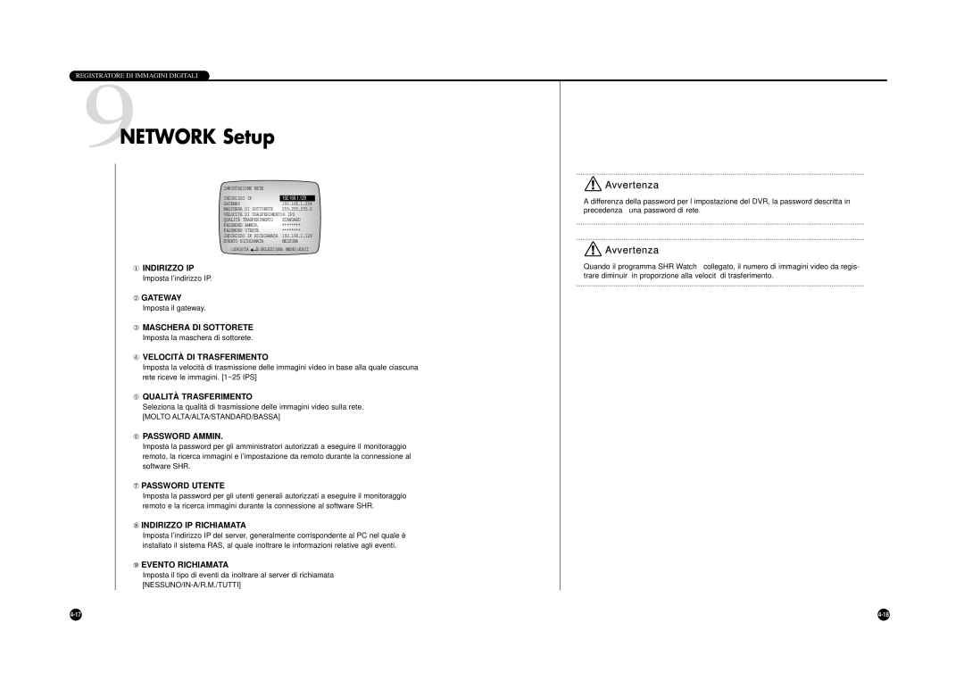 Samsung SHR-4040P manual Network Setup 