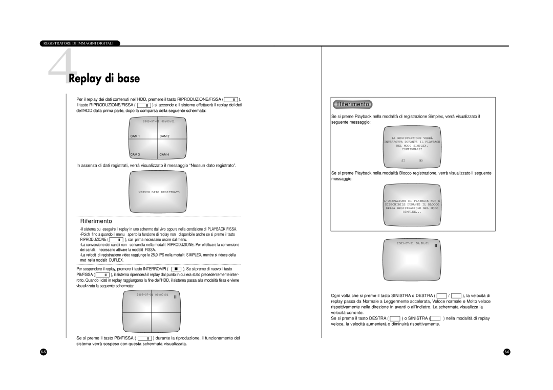 Samsung SHR-4040P manual 4Replay di base 