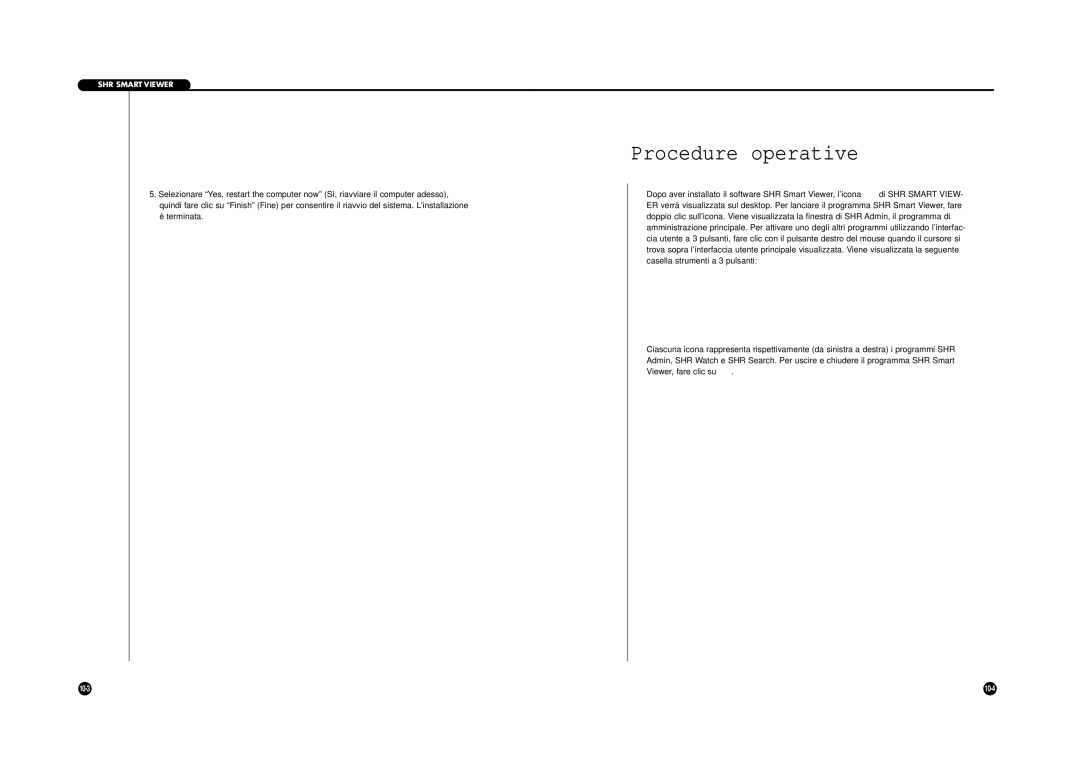 Samsung SHR-4040P manual 2Procedure operative 