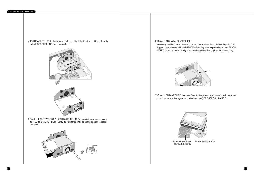 Samsung SHR-4080P manual Cable IDE Cable 