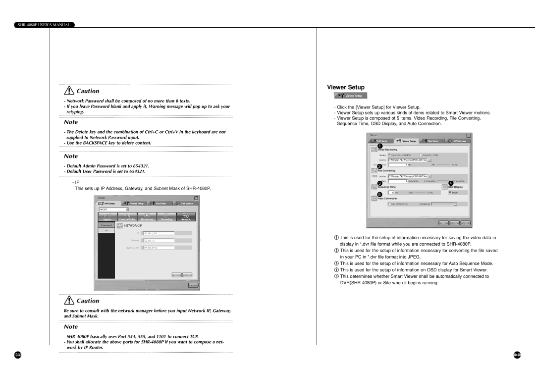 Samsung SHR-4080P manual Viewer Setup 