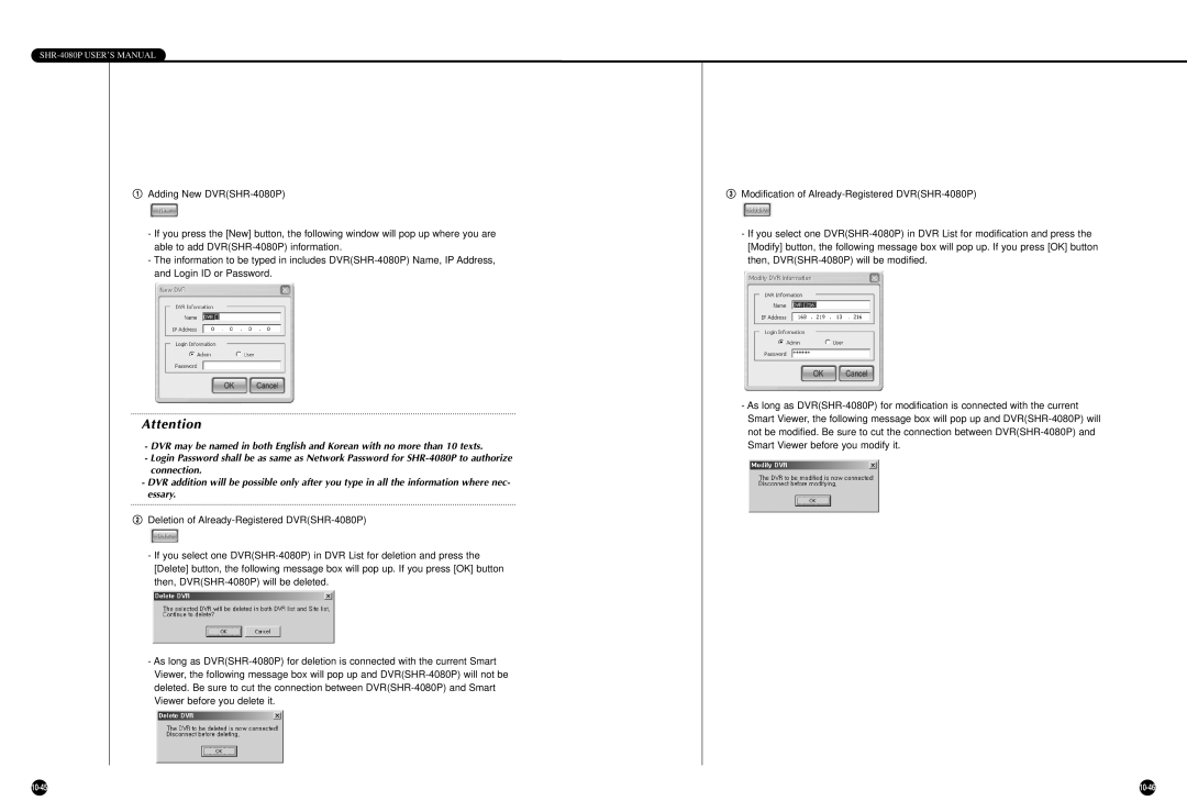 Samsung SHR-4080P manual 10-46 