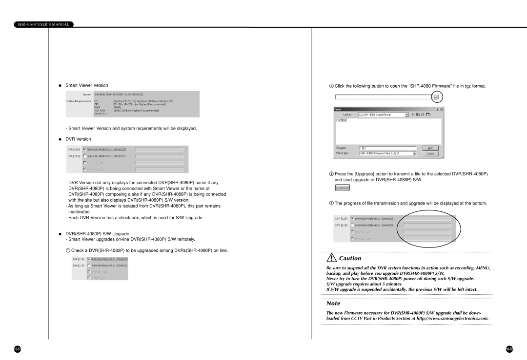 Samsung SHR-4080P manual 10-52 