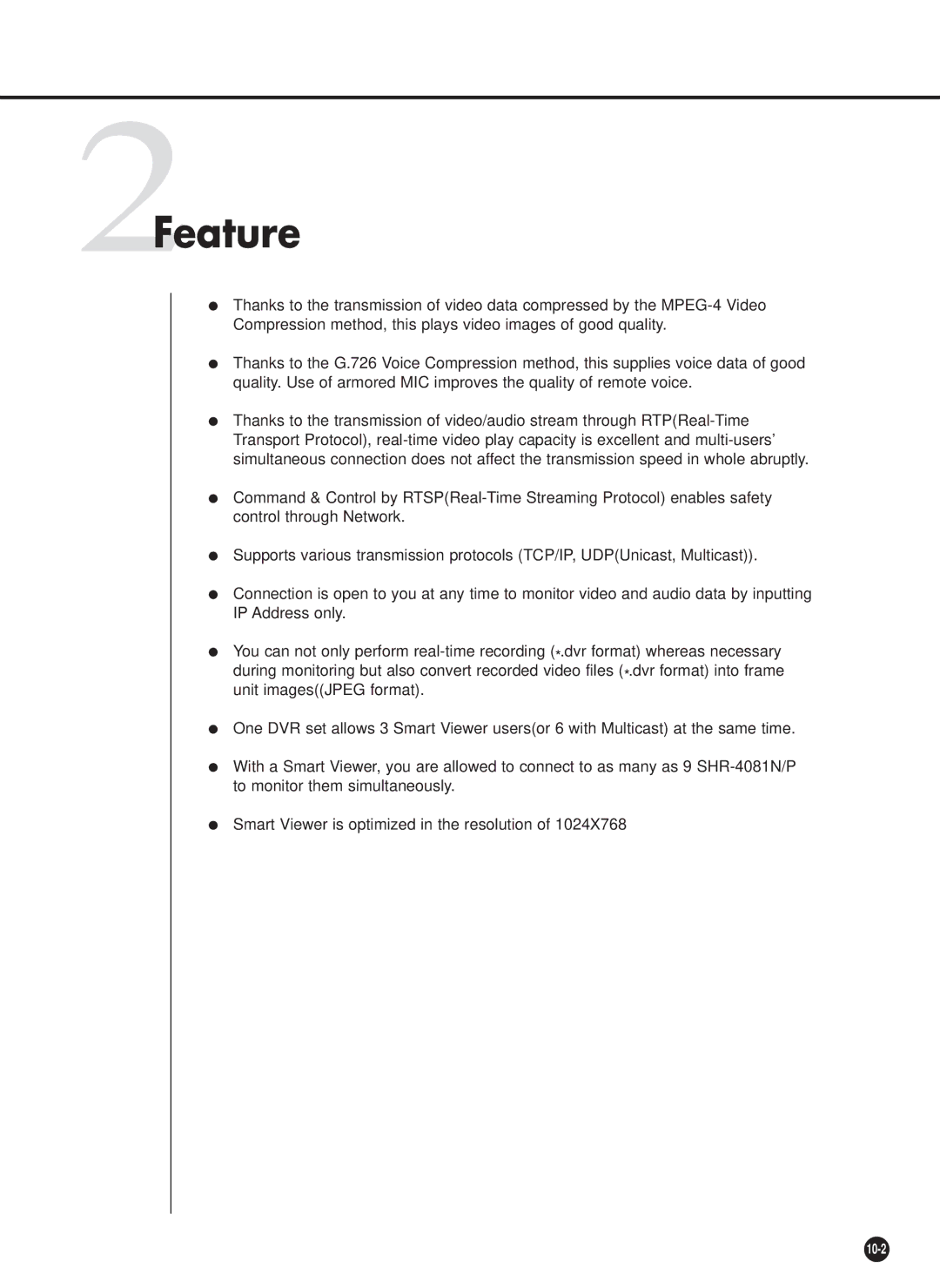 Samsung SHR-4081P manual 2Feature 