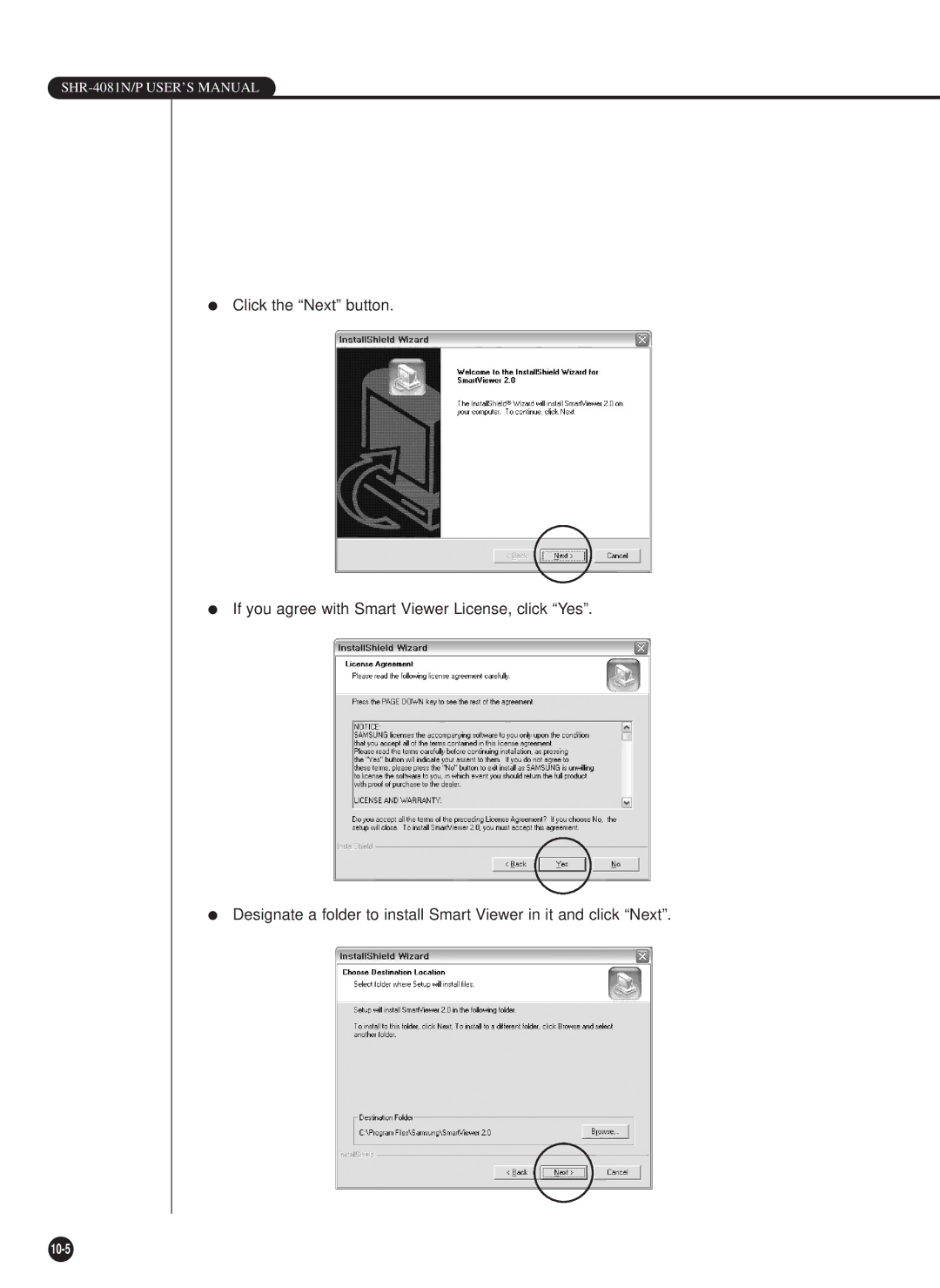 Samsung SHR-4081P manual 10-5 