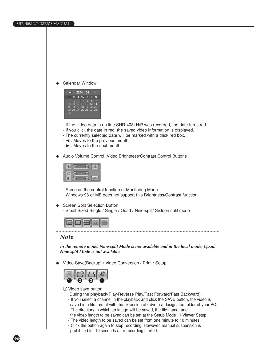 Samsung SHR-4081P manual 10-25 