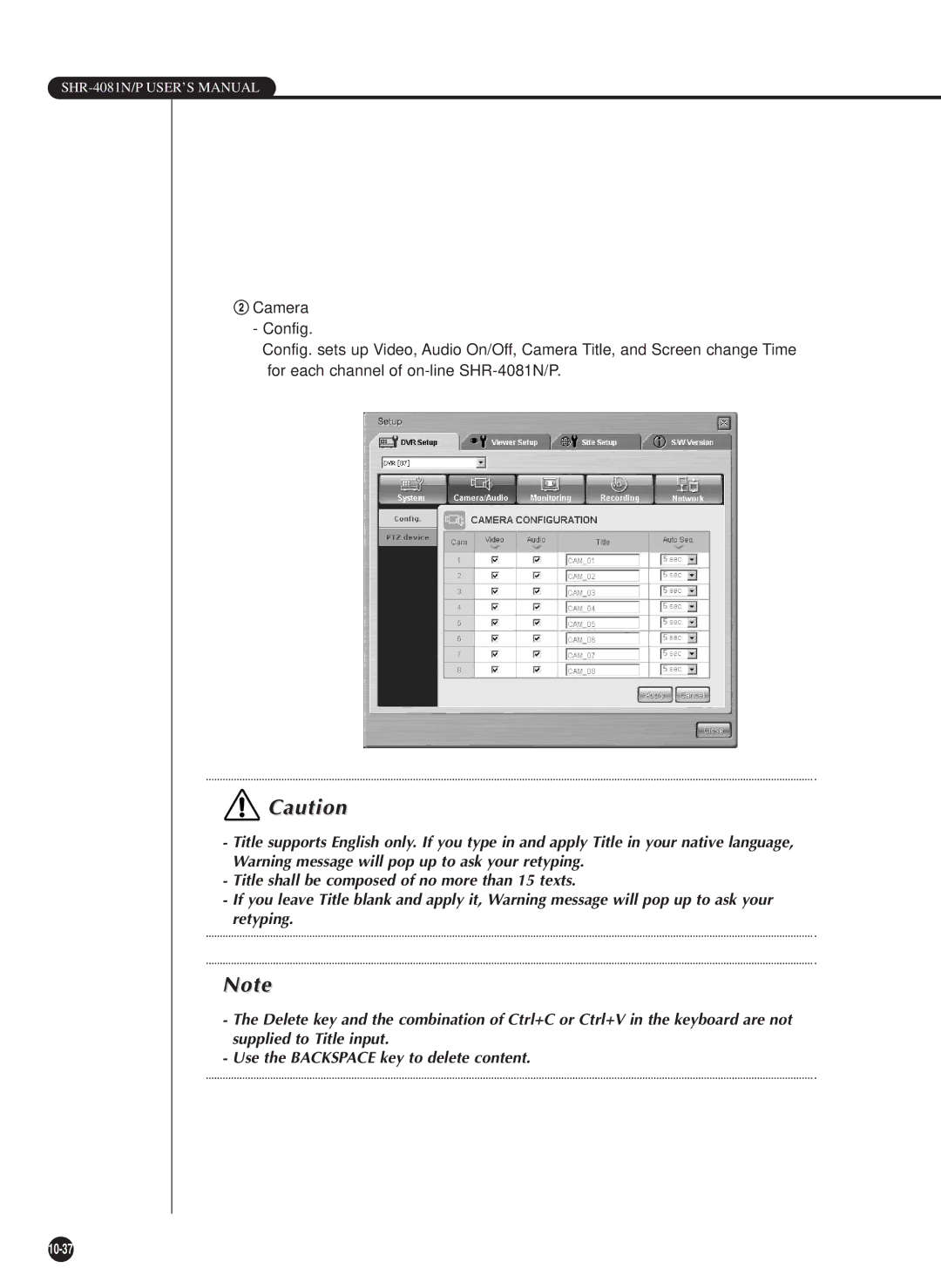 Samsung SHR-4081P manual 10-37 