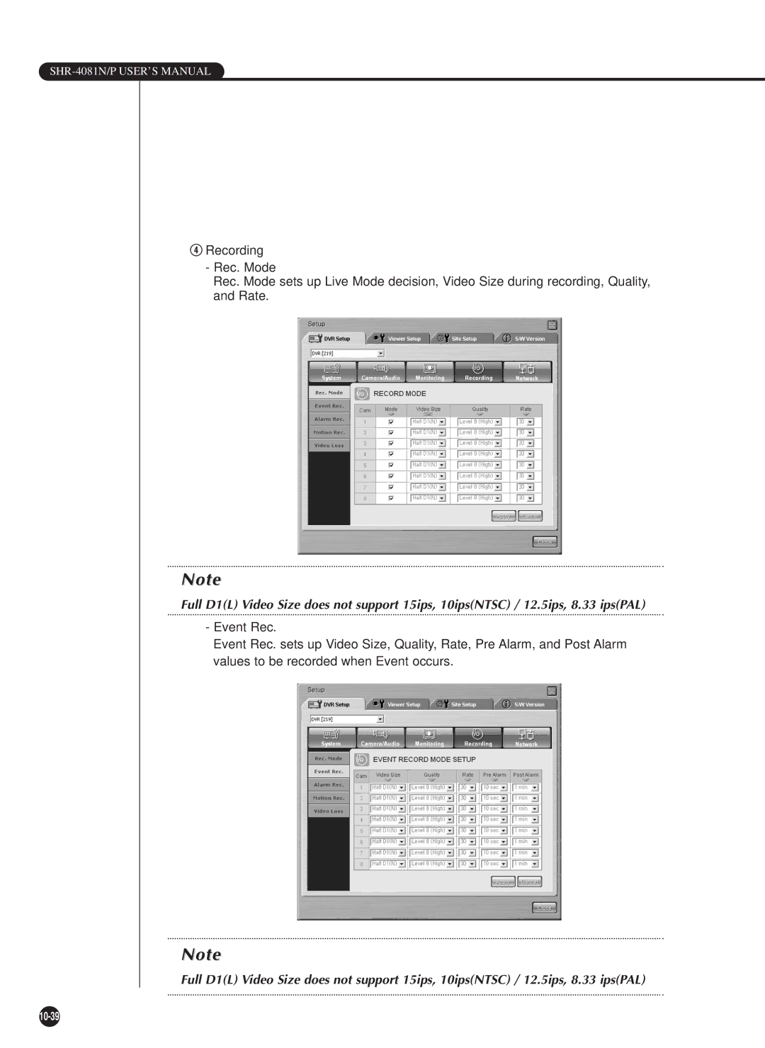 Samsung SHR-4081P manual 10-39 