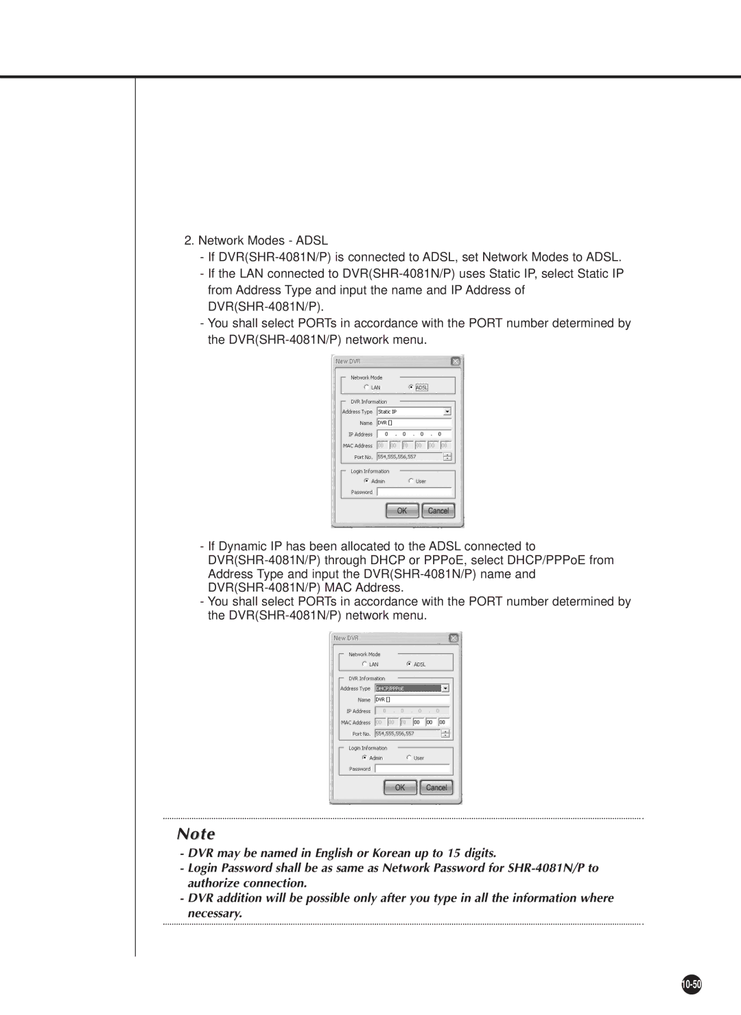 Samsung SHR-4081P manual 10-50 