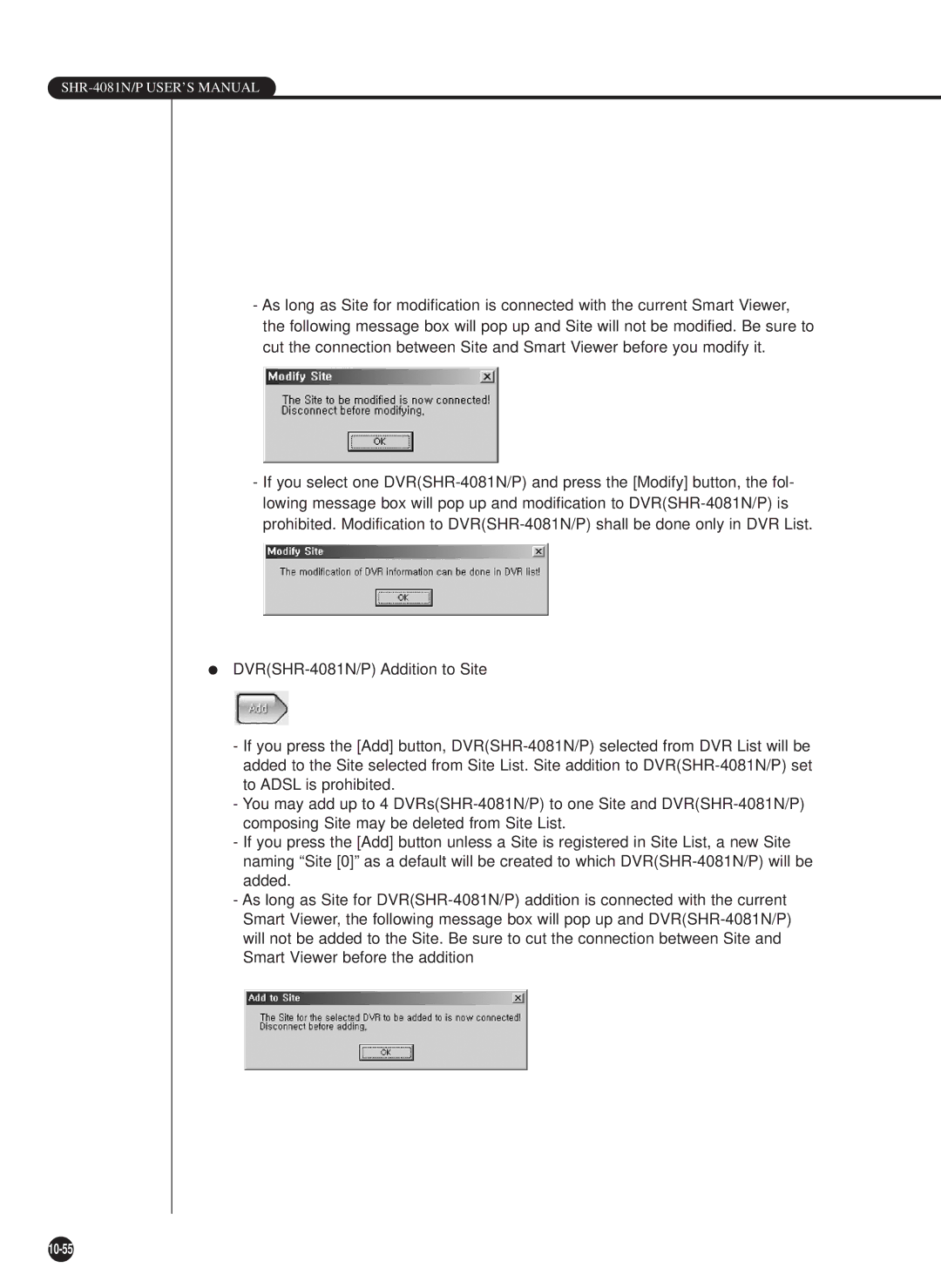 Samsung SHR-4081P manual 10-55 